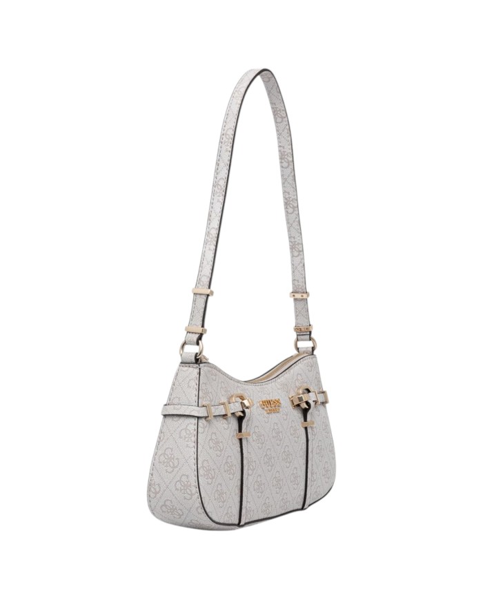 Tracolla Donna Guess Carrie 4G Logo Leather Bone White