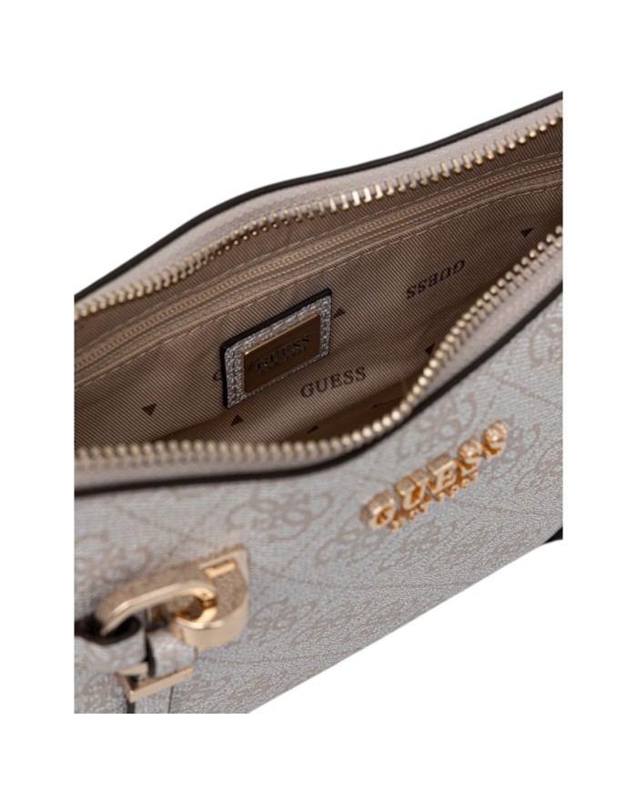 Tracolla Donna Guess Carrie 4G Logo Leather Bone White
