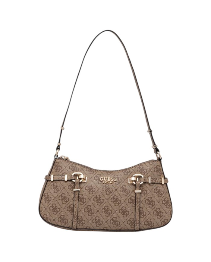 Tracolla Donna Guess Carrie 4G Logo Leather Latte Beige