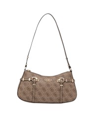 Tracolla Donna Guess Carrie 4G Logo Leather Latte Beige