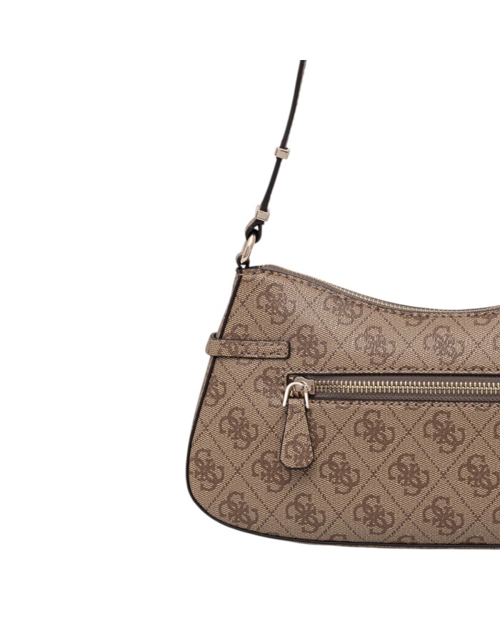 Tracolla Donna Guess Carrie 4G Logo Leather Latte Beige