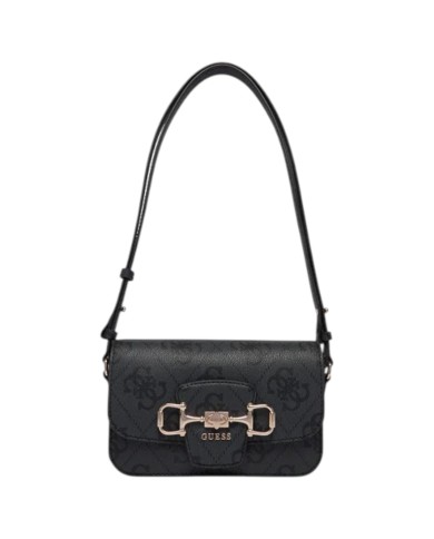 Tracolla Donna Guess Janie 4G Maxi Logo Leather Coal Black