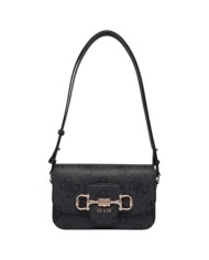 Tracolla Donna Guess Janie 4G Maxi Logo Leather Coal Black