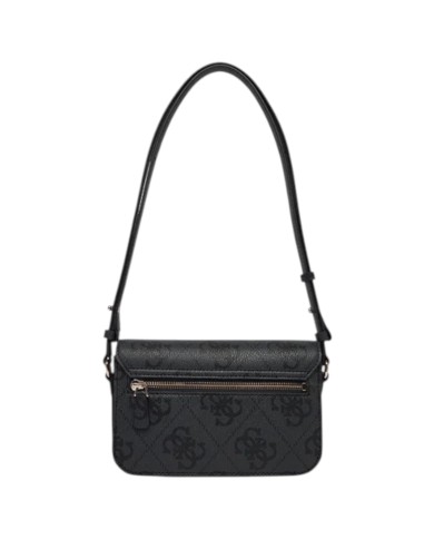 Tracolla Donna Guess Janie 4G Maxi Logo Leather Coal Black