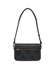 Tracolla Donna Guess Janie 4G Maxi Logo Leather Coal Black