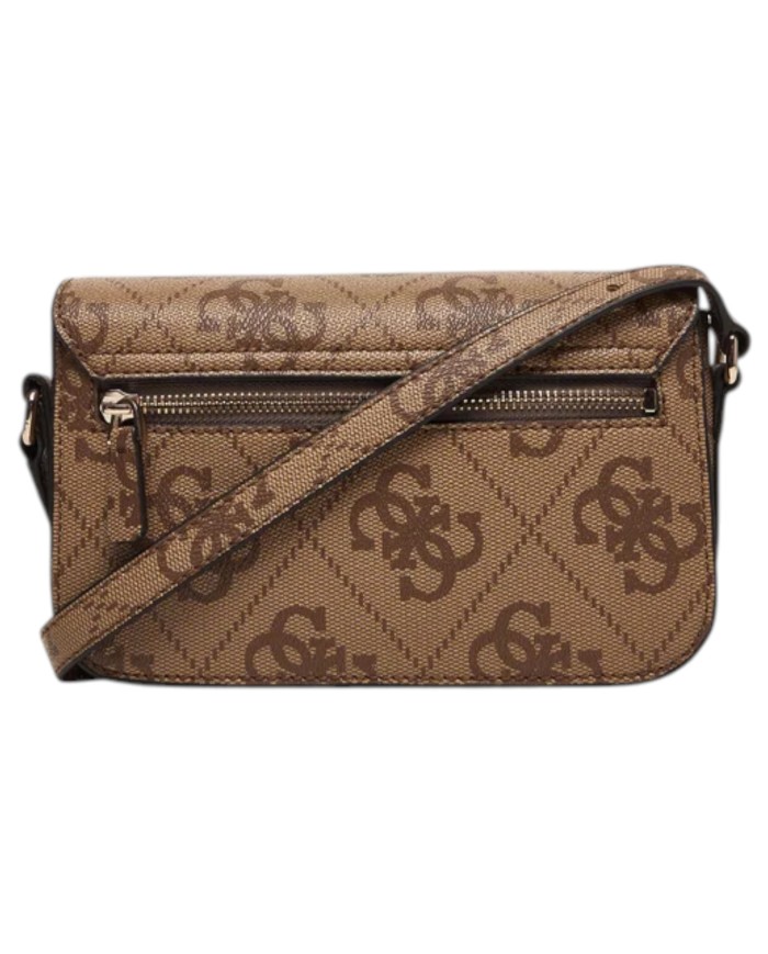 Tracolla Donna Guess Janie 4G Maxi Logo Leather Latte Beige