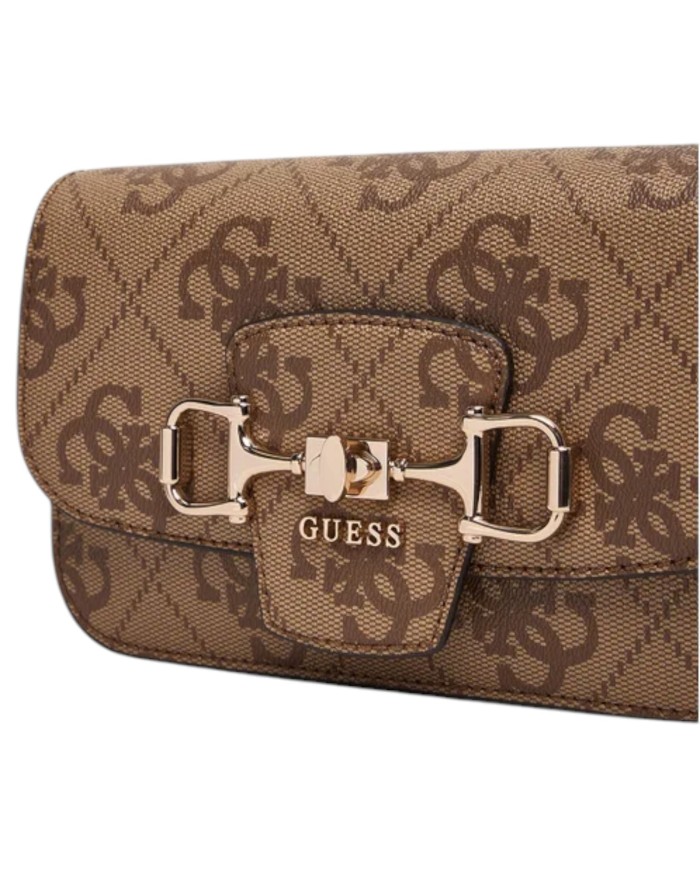 Tracolla Donna Guess Janie 4G Maxi Logo Leather Latte Beige