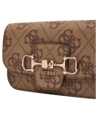 Tracolla Donna Guess Janie 4G Maxi Logo Leather Latte Beige