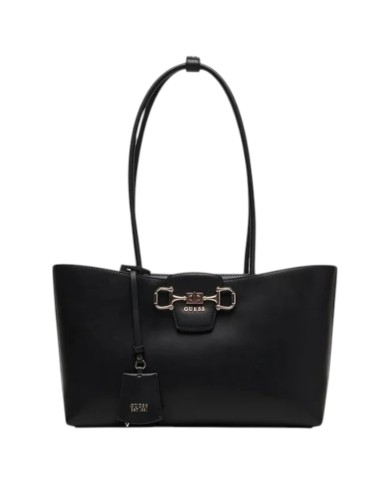 Borsa Donna Guess Shopper Janie Con Tracolla Leather Black