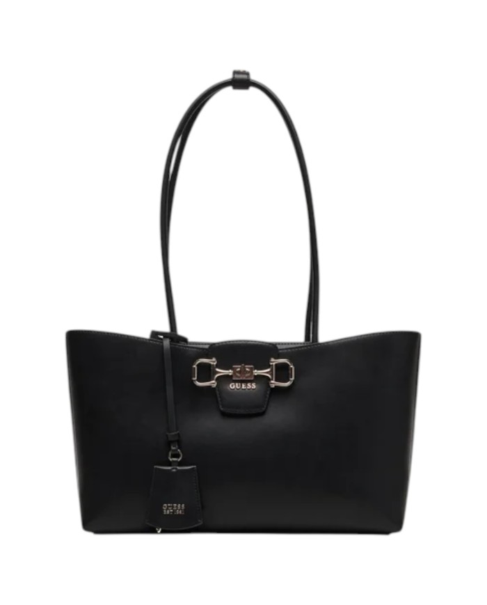 Borsa Donna Guess Shopper Janie Con Tracolla Leather Black