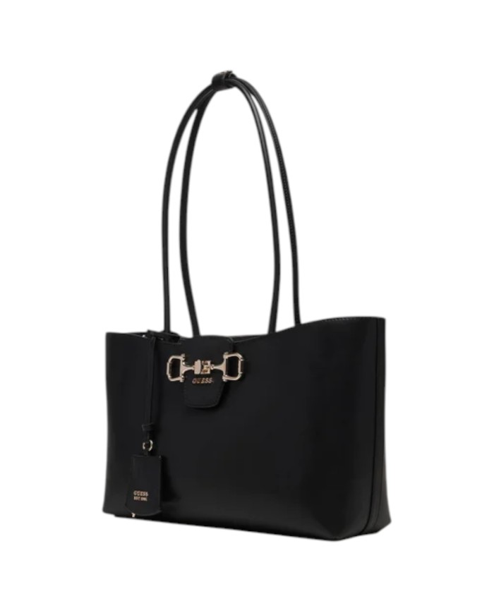 Borsa Donna Guess Shopper Janie Con Tracolla Leather Black
