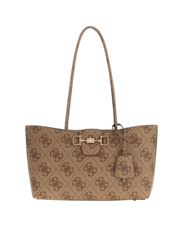 Borsa Donna Guess Janie 4G Logo Con Tracolla Leather Latte Beige