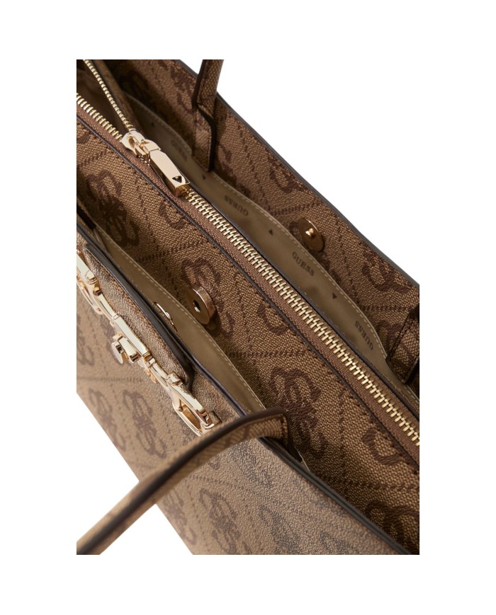 Borsa Donna Guess Janie 4G Logo Con Tracolla Leather Latte Beige
