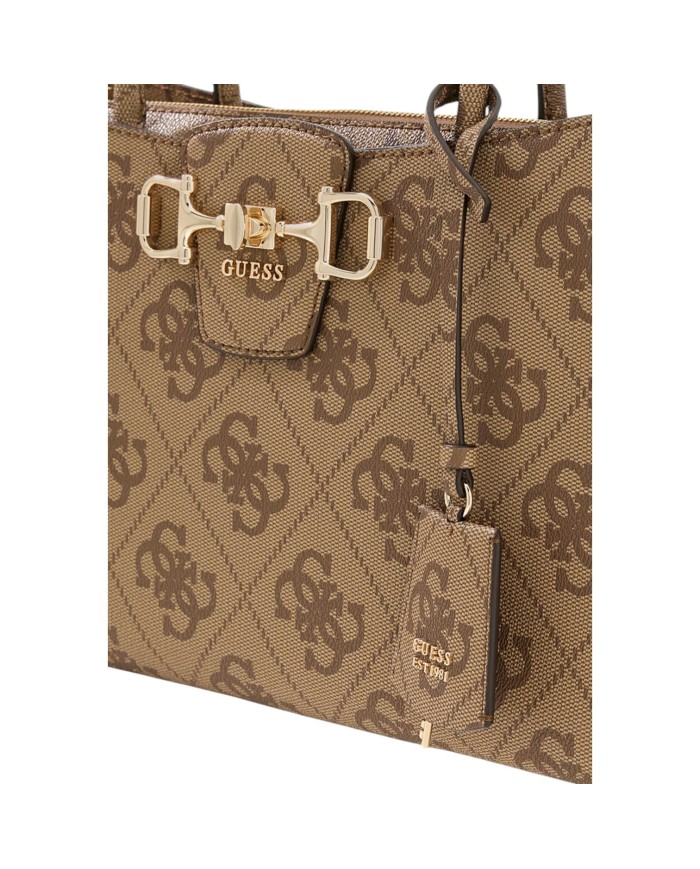 Borsa Donna Guess Janie 4G Logo Con Tracolla Leather Latte Beige