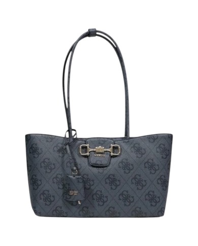 Borsa Donna Guess Janie 4G Logo Con Tracolla Leather Coal Black