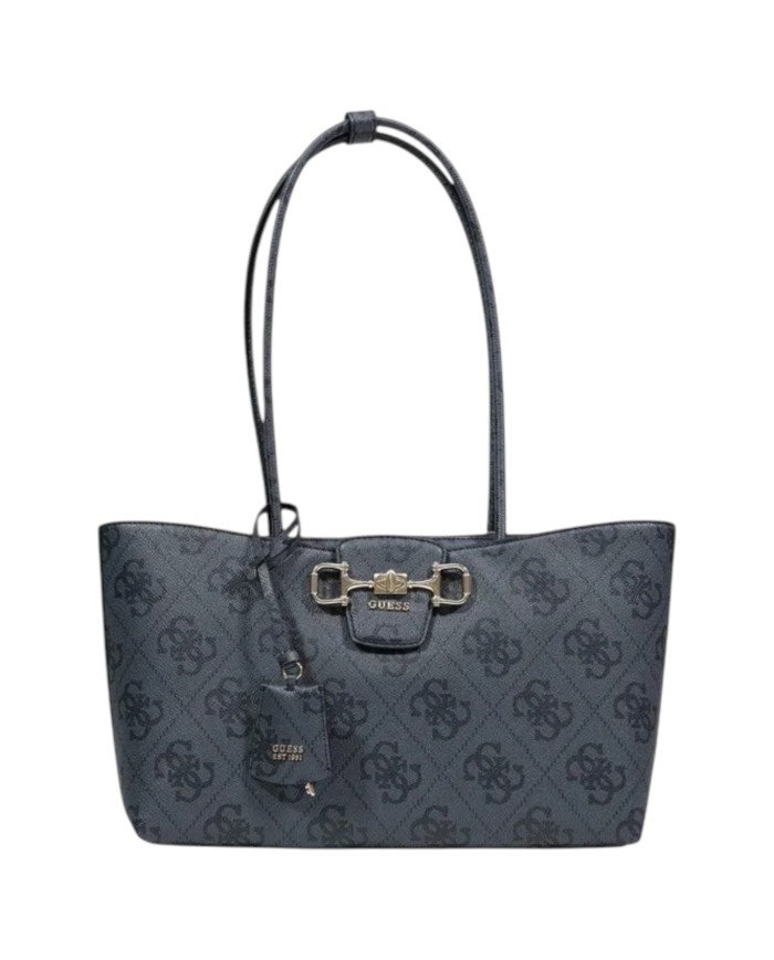 Borsa Donna Guess Janie 4G Logo Con Tracolla Leather Coal Black
