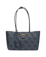 Borsa Donna Guess Janie 4G Logo Con Tracolla Leather Coal Black