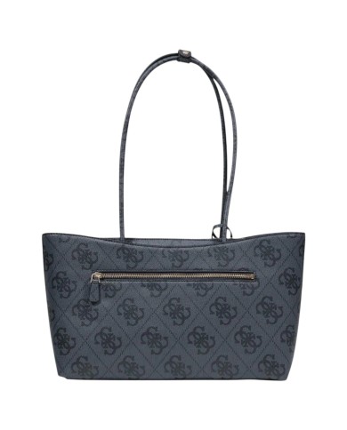 Borsa Donna Guess Janie 4G Logo Con Tracolla Leather Coal Black