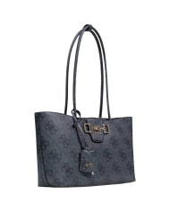 Borsa Donna Guess Janie 4G Logo Con Tracolla Leather Coal Black