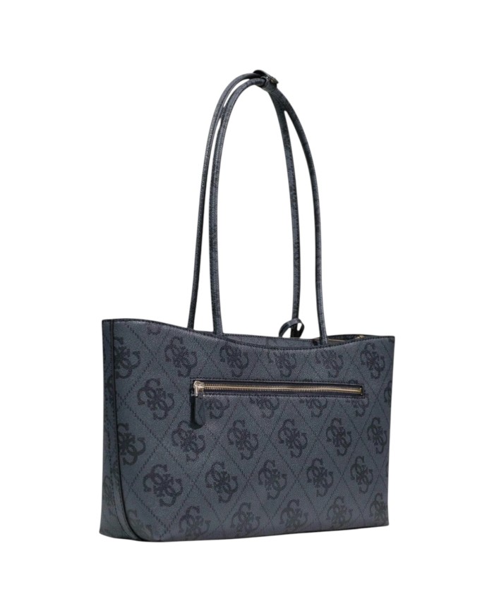 Borsa Donna Guess Janie 4G Logo Con Tracolla Leather Coal Black