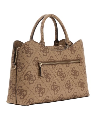 Borsa A Mano Donna Guess Janie 4G Logo Con Tracolla Leather Latte Beige