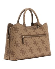 Borsa A Mano Donna Guess Janie 4G Logo Con Tracolla Leather Latte Beige