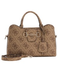 Borsa A Mano Donna Guess Janie 4G Logo Con Tracolla Leather Latte Beige