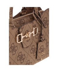 Borsa A Mano Donna Guess Janie 4G Logo Con Tracolla Leather Latte Beige
