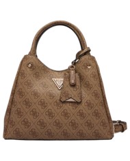 Borsa A Mano Guess Donna Meridian II Con Tracolla 4G Logo Leather Latte Beige