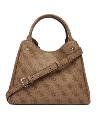 Borsa A Mano Guess Donna Meridian II Con Tracolla 4G Logo Leather Latte Beige