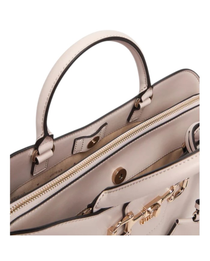 Borsa A Mano Donna Guess Janie Con Tracolla Leather Stone