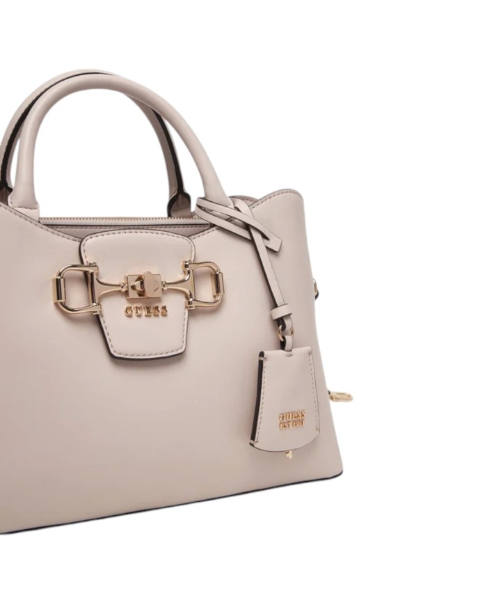 Borsa A Mano Donna Guess Janie Con Tracolla Leather Stone