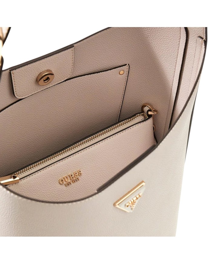 Borsa Guess Donna Meridian II Secchiello Leather Ivory