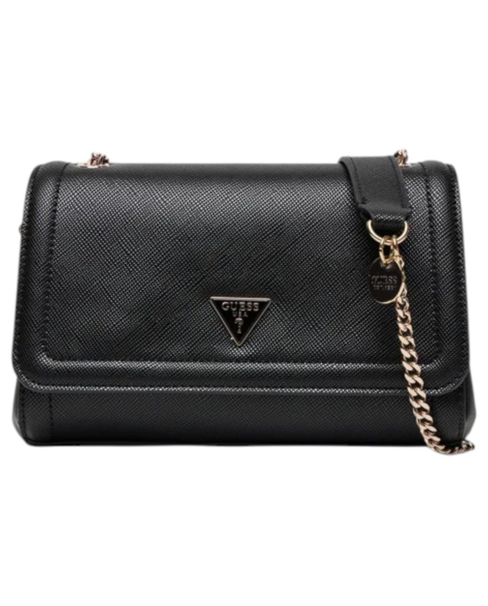 Tracolla Donna Guess Noelle II Saffiano Leather Black