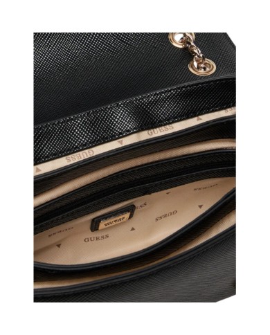 Tracolla Donna Guess Noelle II Saffiano Leather Black