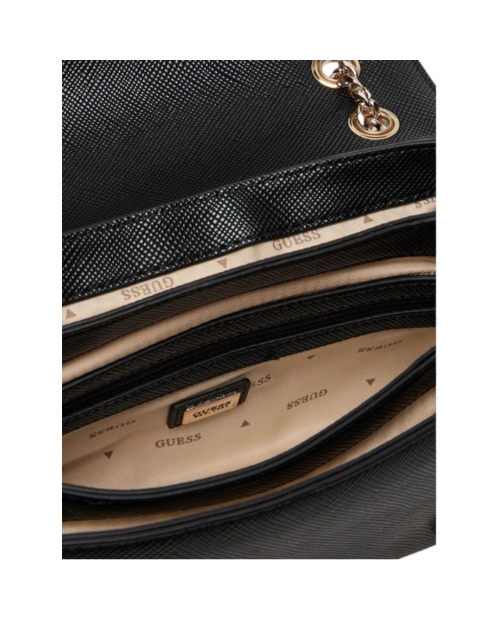 Tracolla Donna Guess Noelle II Saffiano Leather Black
