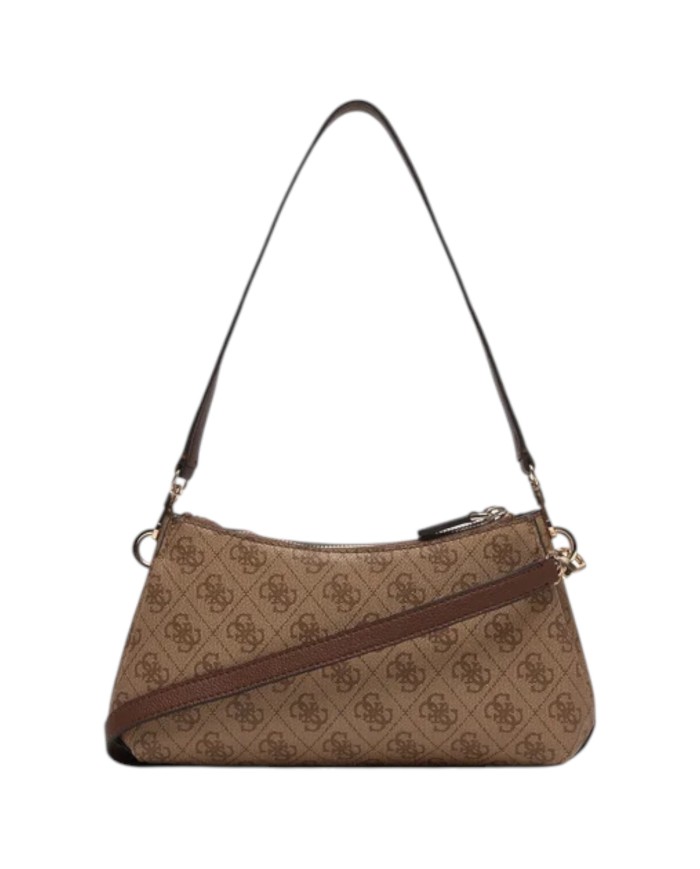 Tracolla Donna Guess Noelle II Mini 4G Logo Leather Latte Brown