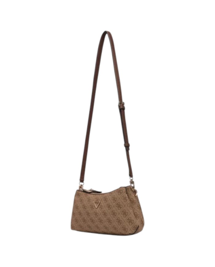 Tracolla Donna Guess Noelle II Mini 4G Logo Leather Latte Brown
