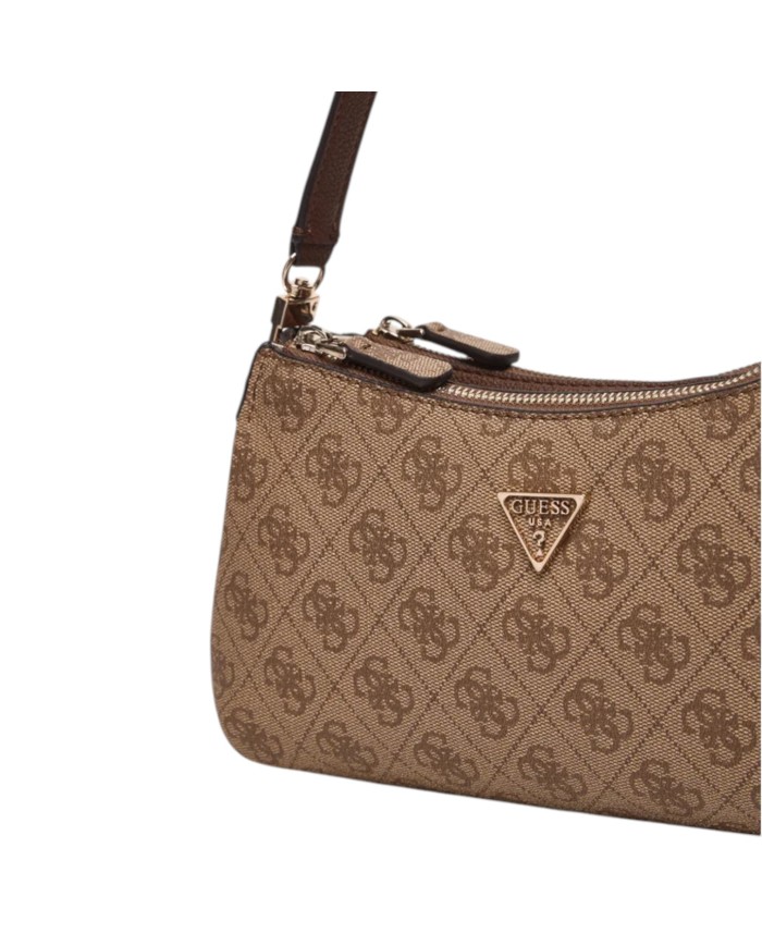 Tracolla Donna Guess Noelle II Mini 4G Logo Leather Latte Brown