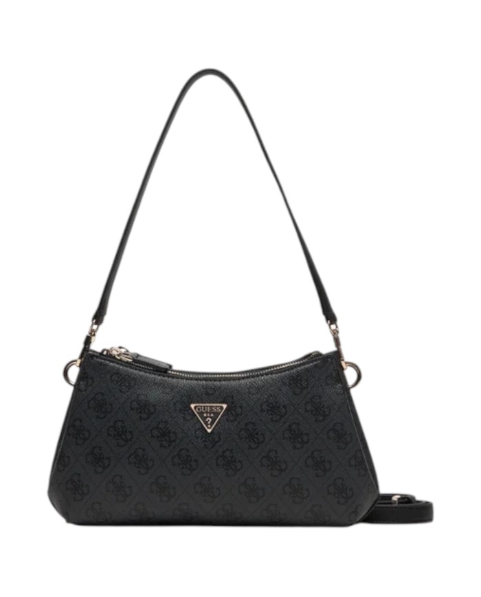 Tracolla Donna Guess Noelle II Mini 4G Logo Leather Coal