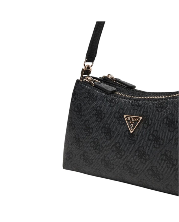 Tracolla Donna Guess Noelle II Mini 4G Logo Leather Coal