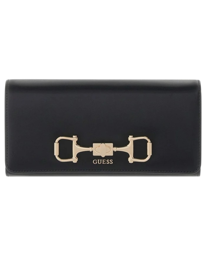 Portafoglio Donna Guess Janie Slg Flap Leather Black