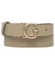 Cintura Donna Guess Leona 4G Logo Peony Reversibile Leather Latte Beige Sage Green