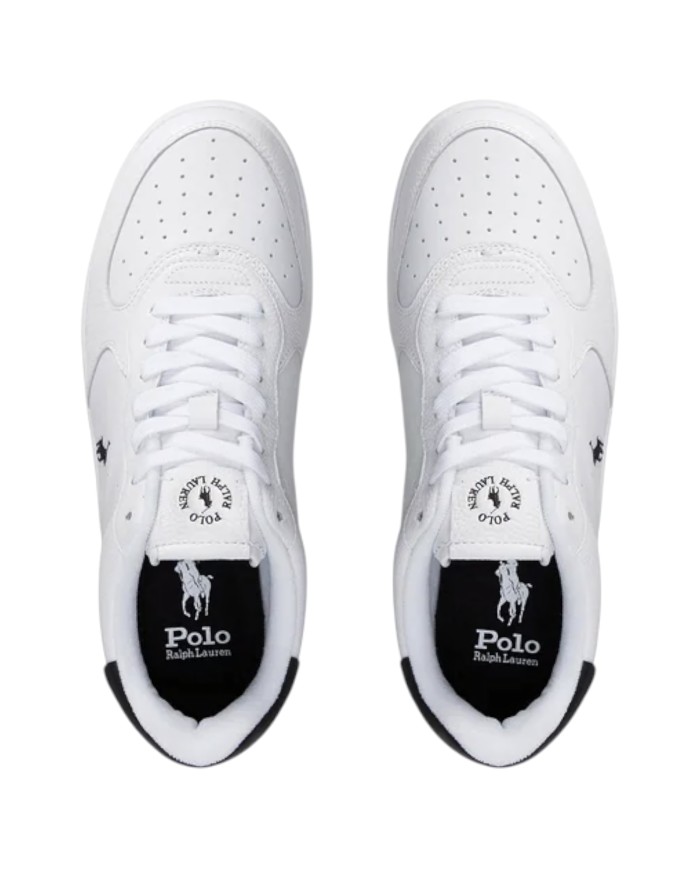Sneaker Uomo Ralph Lauren Masters Court Leather White Black