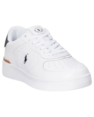 Sneaker Uomo Ralph Lauren Masters Court Leather White Black