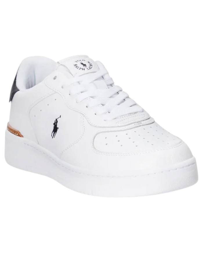 Sneaker Uomo Ralph Lauren Masters Court Leather White Black