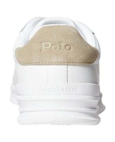 Sneake Uomo Ralph Lauren Heritage Court II Leather White Bone