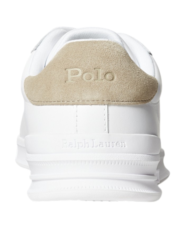 Sneake Uomo Ralph Lauren Heritage Court II Leather White Bone