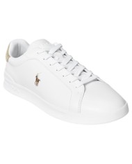 Sneake Uomo Ralph Lauren Heritage Court II Leather White Bone