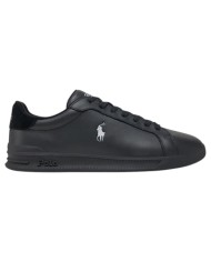 Sneake Uomo Ralph Lauren Heritage Court II Leather Black Grey